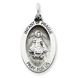 Sterling Silver Antiqued Infant of Prague Medal
