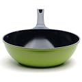 12" (30 cm) Green Earth Wok by Ozeri, with Smooth Ceramic Non-Stick Coating (100% PTFE and PFOA Free)