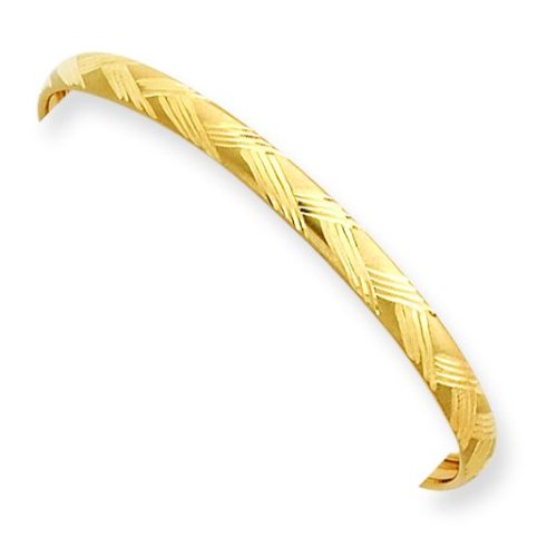 14k 4mm Diamond Cut Flexible Baby Bangle