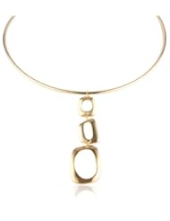 T Tahari "Essentials" Gold Wire with Triple Link Pendant Necklace, 17"