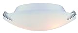 Lite Source LS-5337PS/FRO Nick Flush Mount Lite, Polished Steel with Frost Glass, 12-Inch Diameter