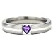 New Titanium 4 mm Tension Setting Ring with a Heart Gemstone and Sterling Silver Inlay