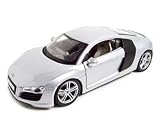 Audi R8 Silver Diecast Model 1:18