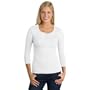 District Threads Junior Ladies 3/4-Sleeve Perfect Weight Scoop Henley, Bright White, XX-Large