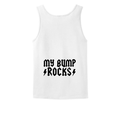 My Bump Rocks Rock and Roll Funny Pregnancy Tank Top T-Shirt (NOT Maternity Sized) Pregnant Cute Sexy Humor Baby Shower Gift Present Portrait Expecting Mother Mommy Tank Top Tee