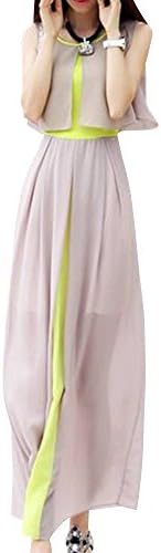 YXLR Women's Summer Tunic Layer High Slit Bohemia Sandbeach Long Dress