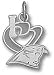 Carolina Panthers Solid Sterling Silver ''I Heart'' Logo 1/2'' Enamel Pendant