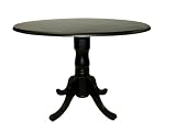 42 Round Drop Leaf Table - Antique Black