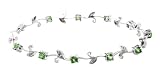 14k White Gold Emerald and Diamond Floral Bracelet, 7