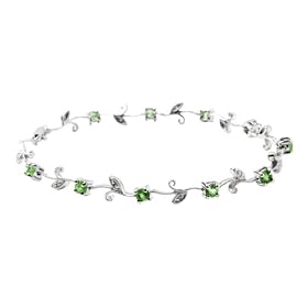 Emerald and Diamond Floral Bracelet