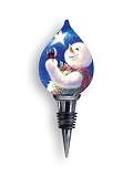 Wine Stopper, Snowman Design, 6-Inches Tall
