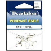 Beadalon Pendant Bails Pinch 10mm Silver Plated 