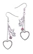 Pink Dangling Bunny and Heart Earrings