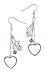 Pink Dangling Bunny and Heart Earrings