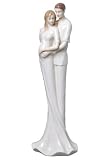 12.5 inch White Porcelain Figurine Man and Woman feel Baby Move