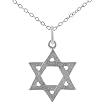 High Polished Sterling Silver Star of David Pendant