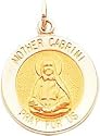 14K Gold Mother Cabrini Medal Charm