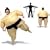 Sumo Wrestler Inflatable Fancy Dress Costume