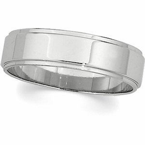 Genuine IceCarats Designer Jewelry Gift 10K White Gold Wedding Band Ring Ring. 02.50 Mm Flat Edge Band In 10K Whitegold Size 15.5