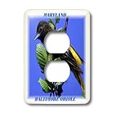 Florene State Birds - Maryland State Bird Baltimore Oriole - Light Switch Covers - 2 plug outlet cover