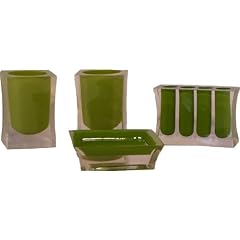 Bad-Accessoires-Set, 4-teilig, oliv-gr�n
