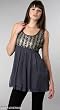 Hannah Jo Studded Grey Tunic Dress