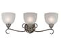 Kenroy Home 80463BRBR Butler Three-Light Vanity Light with 6-Inch Frosted White Glass Shades