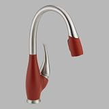 Delta Faucet 9158-SR-DST Fuse Faucet Stainless/Red