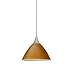 Besa Lighting XP-1743OK-SN 1X50W Gy6.35 Domi Pendant with Oak Glass, Satin Nickel Finish
