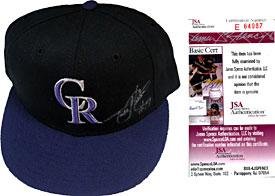 Todd Helton Autographed Colorado Rockies Baseball Cap (James Spence) - Autographed MLB Helmets and Hats