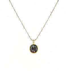 Necklace - N165 - Swarovski (tm) Crystal Drop (10mm / 3/8") ~ Blk Diamond (Gray / Grey)