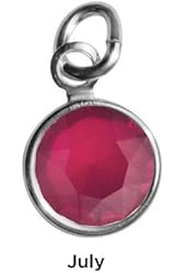 Sterling Silver Mother's Loving Embrace Light Red Crystal Charm