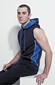 Mens hooded sleeveless hoody top, L