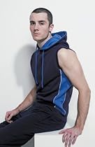 Mens hooded sleeveless hoody top, L