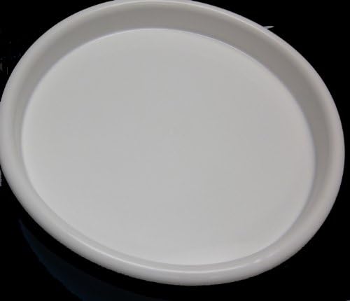 Two Pack White Color Plastic Planter Caddies or Dolly for Use Indoors or Outdoors. Four Wheels, Capacity 15 lbs. each. Measures 13 ¾ inches diameter and 3 ½ inches high with extra-high lip.