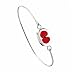 Silver Bangle made with real flowers - Poppy - Oval - includes giftbox