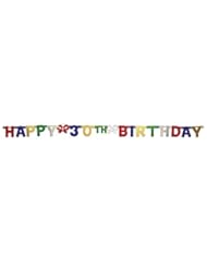 Kitchen: Creative Converting Party Decoration Jointed Banner, Happy 30th Birthday, 6-Feet - Creative Converting