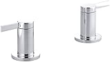 KOHLER K-T955-4-CP Stillness Bath, Deck, or Wall-Mount High-Flow Bath Valve Trim, Polished Chrome [並