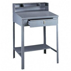 Tennsco Open Steel Shop Desk, 36w x 30d x 53-3/4h, Medium Gray