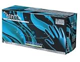 BOX OF 100 PHANTOM BLACK LATEX POWDER FREE TEXTURED GLOVES Medium
