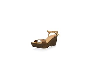 Hakei Sandalias de cuña Drew (Camel)