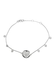 Effy Jewlery 14K White Gold Diamond Heart Tennis Bracelet, .20 TCW