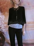 $5900 New VALENTINO Black Beaded Lace Trapeze Sweater M