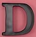 Monogram Letter D Wall Wine Cork Holder in Black Metal by LDI