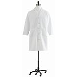 Medline Full Length Lab Coat - White, 38 - Model MDT14WHT38E