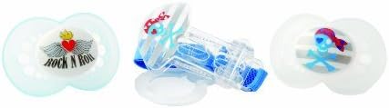 Mam Rock N' Roll Silicone Pacifier And Pacifier Clip, 6 Months, Colors May Vary (Pack of 4)
