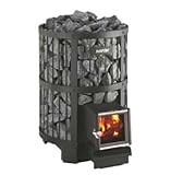 Finlandia wood burning sauna heater HE-HAR-LEGEND-240SL. 20.3'' W x 20.3 (+7.08)'' D x 32.6'' H