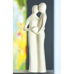 Gilde Francis Sammlerfigur - Paar "Hand aufs Herz" Cremefarben 35 cm
