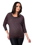 A Pea in the Pod Collection: Splendid Long Sleeve Boat Neck Lurex Stitching Maternity T Shirt