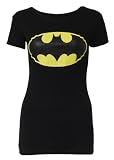 Womens Cap Sleeve Jersey Batman Ladies Top / Size 8-14 - £5.99 (ML - UK(12-14), Black)
